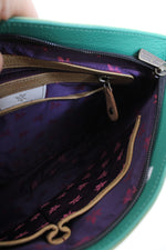 Anuschka Hand Painted Butterfly Green Leather Bag