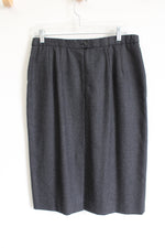 Lands' End Gray Wool Vintage Pencil Skirt | 14