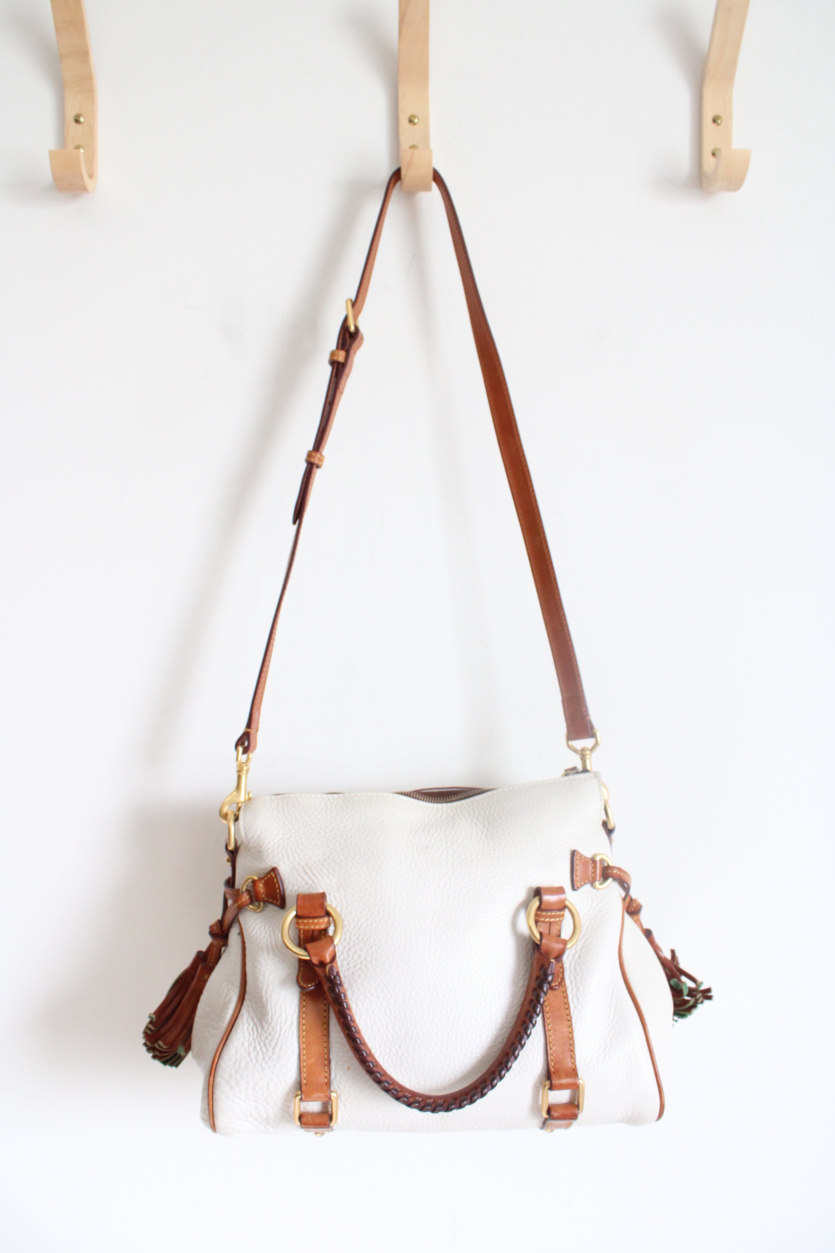 Dooney & Bourke White Leather Florentine Satchel