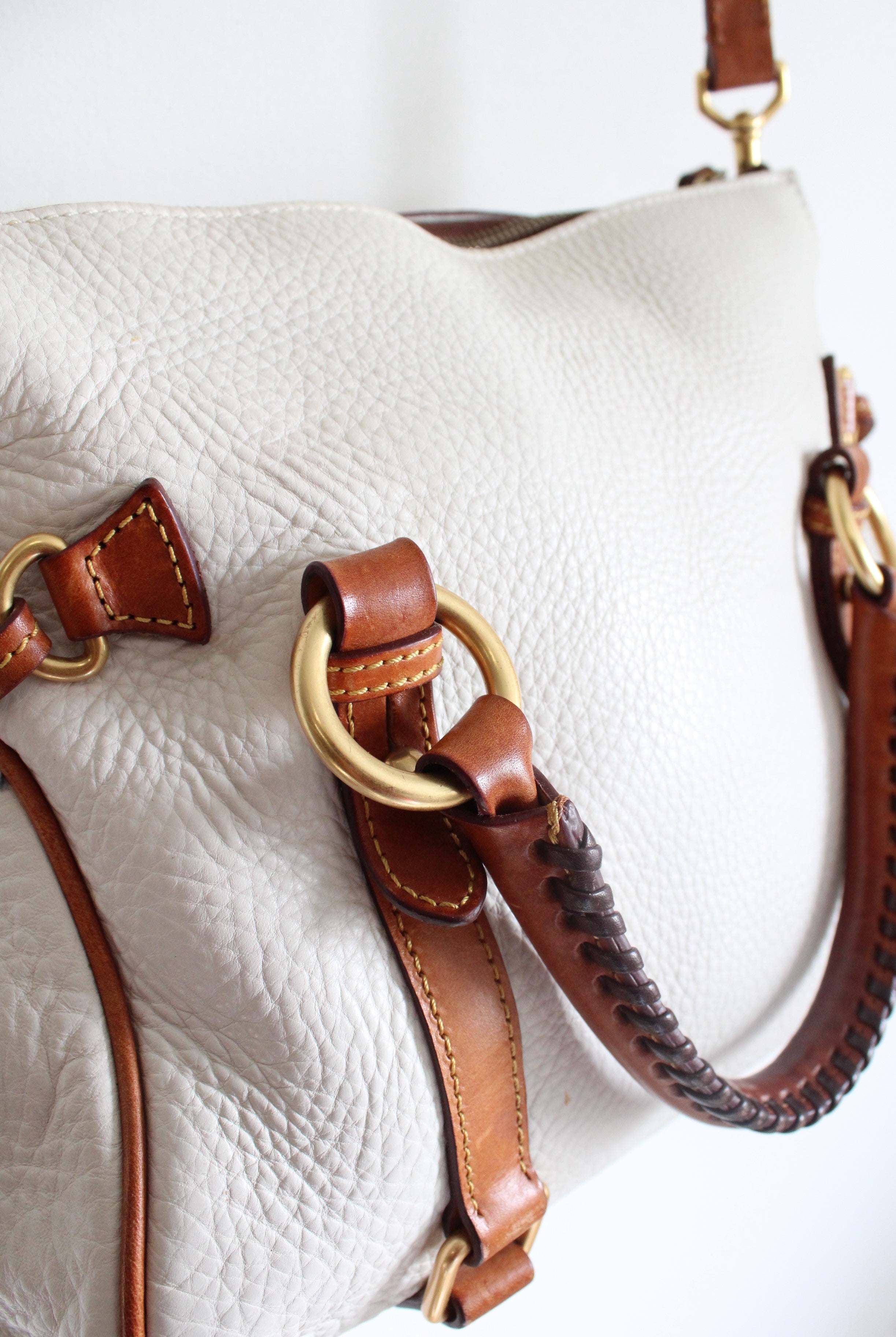 Dooney & Bourke White Leather Florentine Satchel