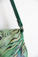 Anuschka Hand Painted Butterfly Green Leather Bag
