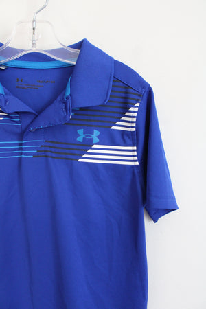 Under Armour Blue Black & White Polo Shirt | Youth S (8)