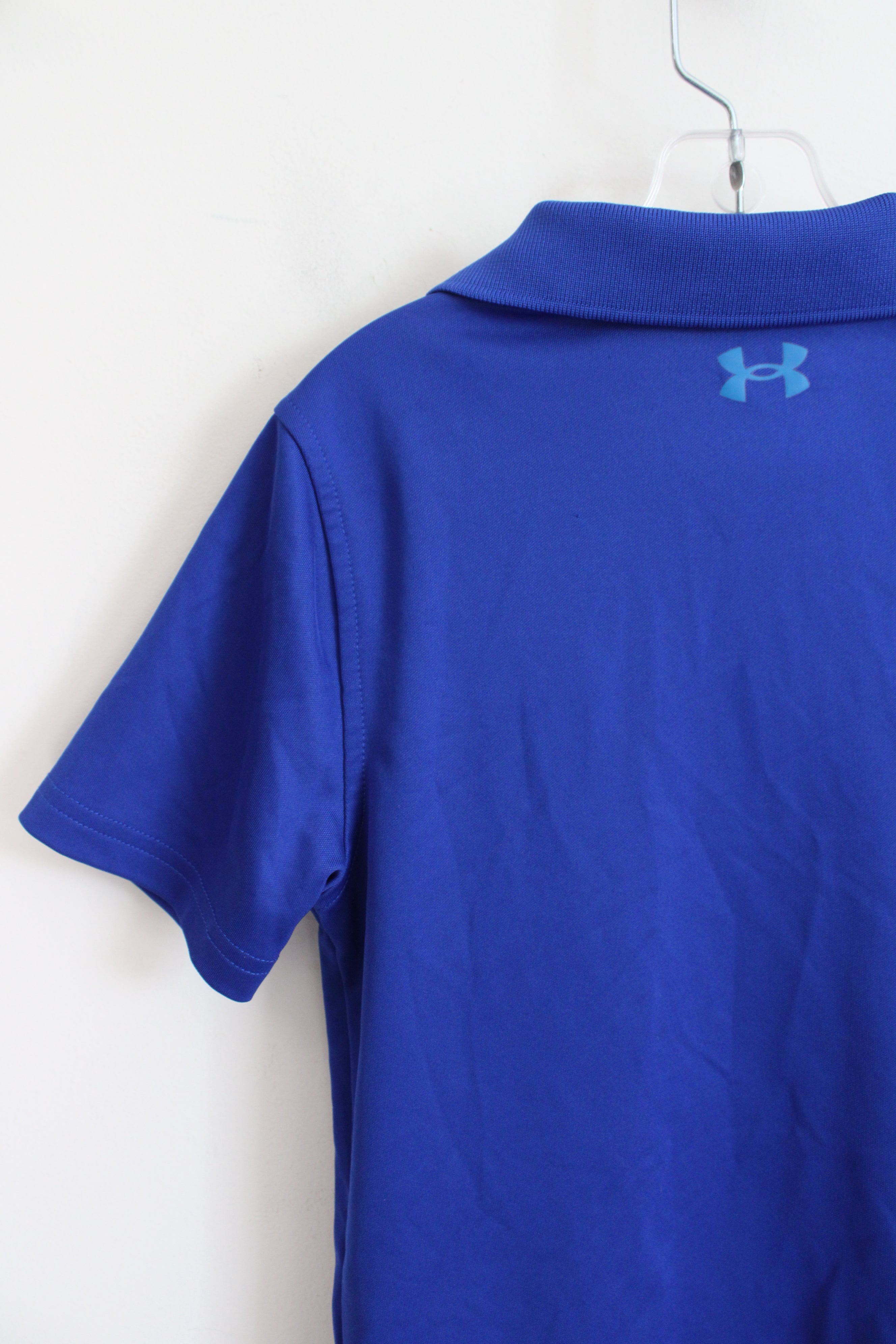 Under Armour Blue Black & White Polo Shirt | Youth S (8)