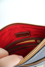 NEW Dooney & Bourke Blue Pebble Leather Letter Carrier Crossbody Bag