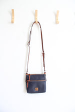 NEW Dooney & Bourke Blue Pebble Leather Letter Carrier Crossbody Bag
