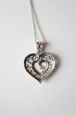 Pave Heart Sterling Silver Necklace