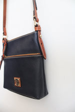 NEW Dooney & Bourke Blue Pebble Leather Letter Carrier Crossbody Bag
