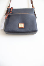 NEW Dooney & Bourke Blue Pebble Leather Letter Carrier Crossbody Bag