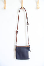 NEW Dooney & Bourke Blue Pebble Leather Letter Carrier Crossbody Bag