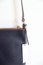 NEW Dooney & Bourke Blue Pebble Leather Letter Carrier Crossbody Bag