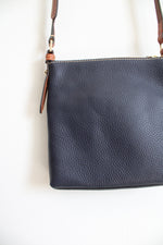 NEW Dooney & Bourke Blue Pebble Leather Letter Carrier Crossbody Bag