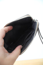 Coach Signature Jax Platinum Metallic Corner Zip Wristlet Wallet