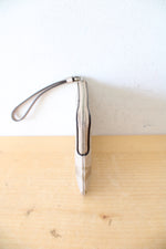Coach Signature Jax Platinum Metallic Corner Zip Wristlet Wallet
