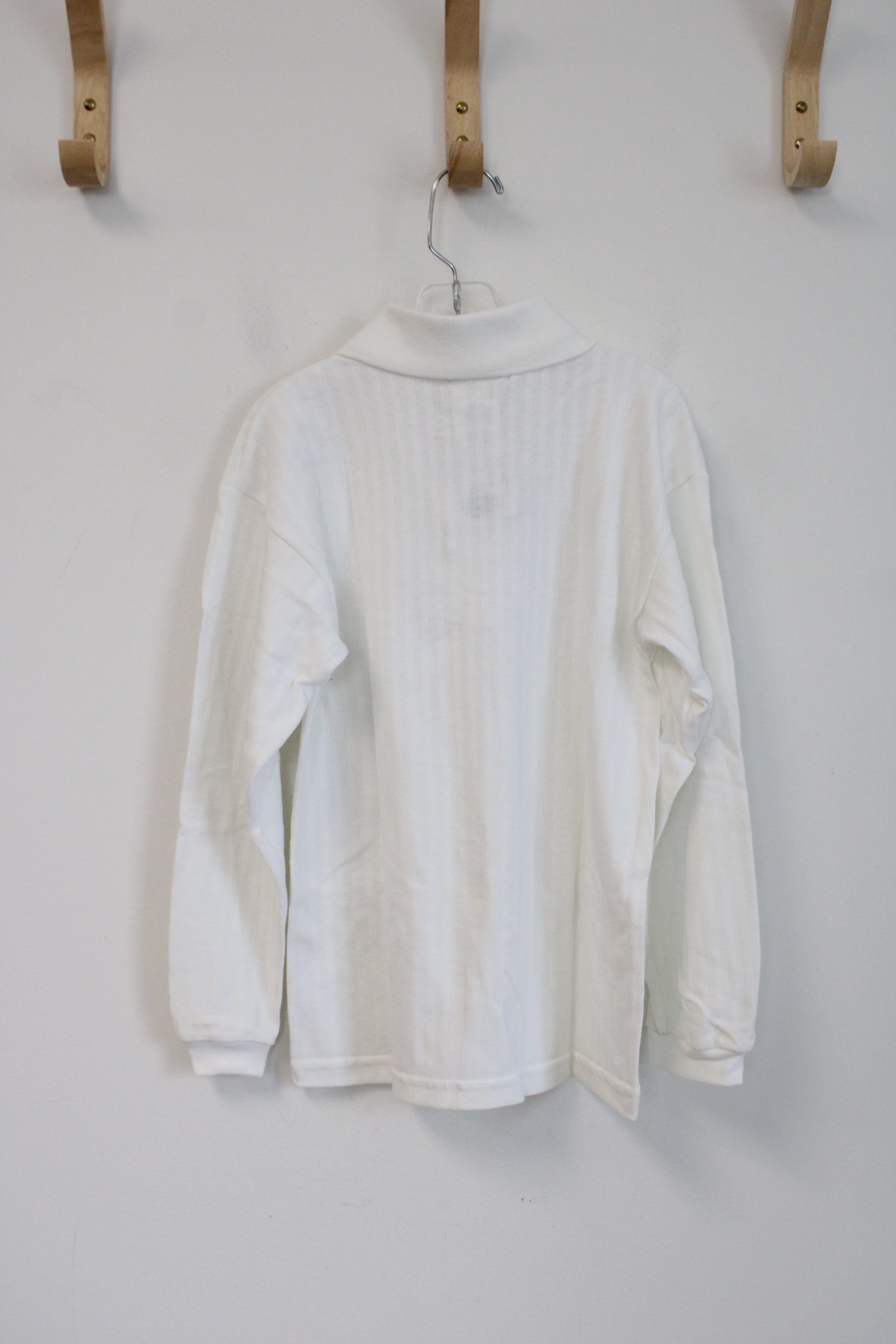 NEW Basic Image White Long Sleeved Polo Shirt | Youth 8