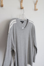 NEW Banana Republic Gray & White Striped Sweater | XXL