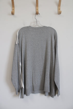 NEW Banana Republic Gray & White Striped Sweater | XXL