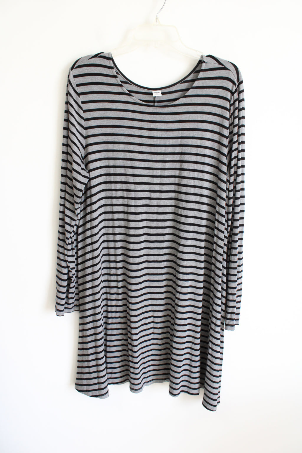 Old Navy Black Gray Striped Long Sleeved Dress | XL
