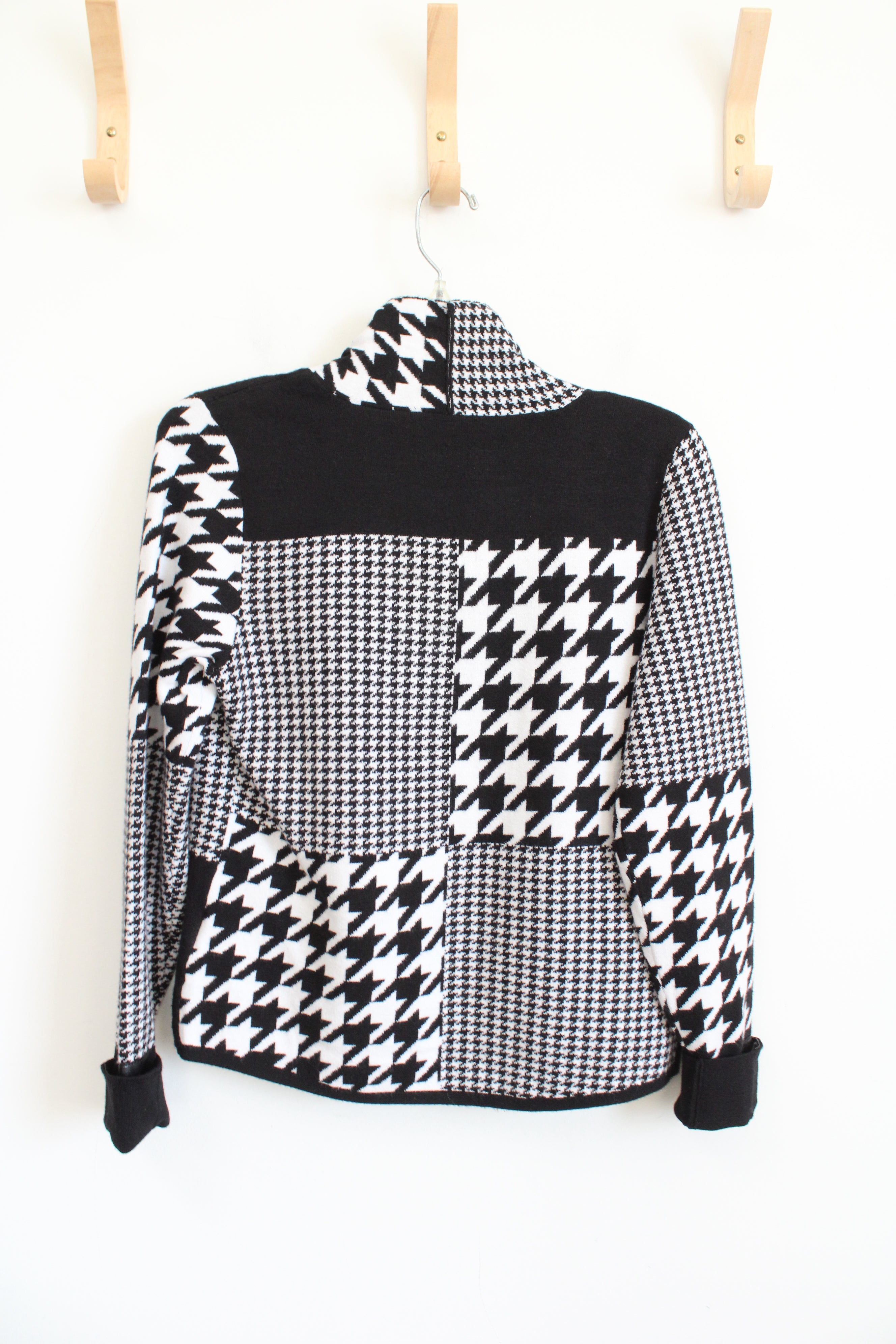 Rachel Zoe Black & White Houndstooth Cardigan | S