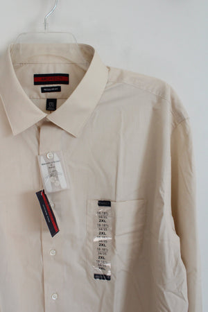 NEW Architect Regular Fit Tan Long Sleeved Button Down Shirt | 2XL (16-16.5, 34/35)