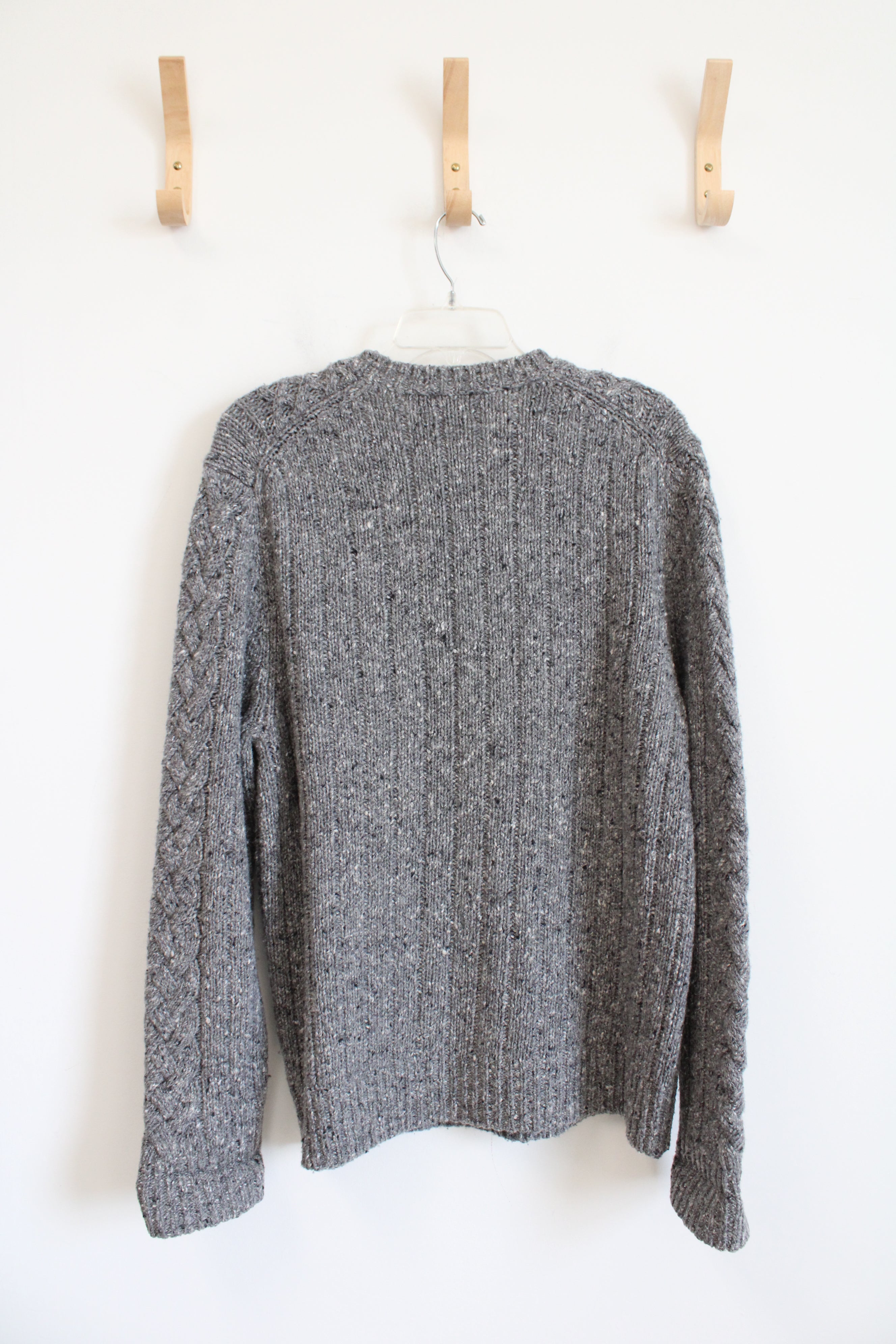 Express Gray Cable Knit Wool Blend Sweater | L