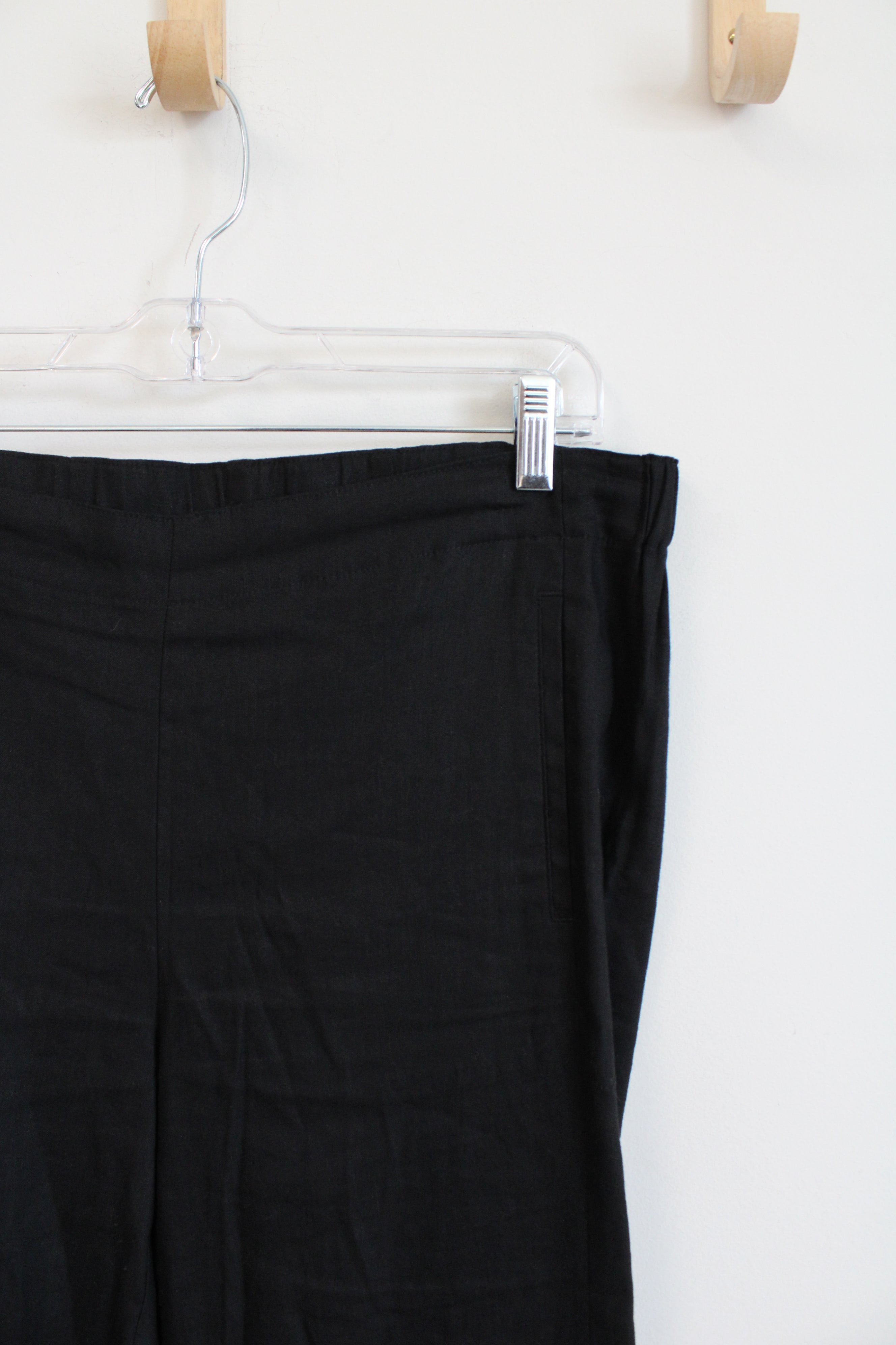 J. Jill Black Linen Blend Stretch Pants | 8