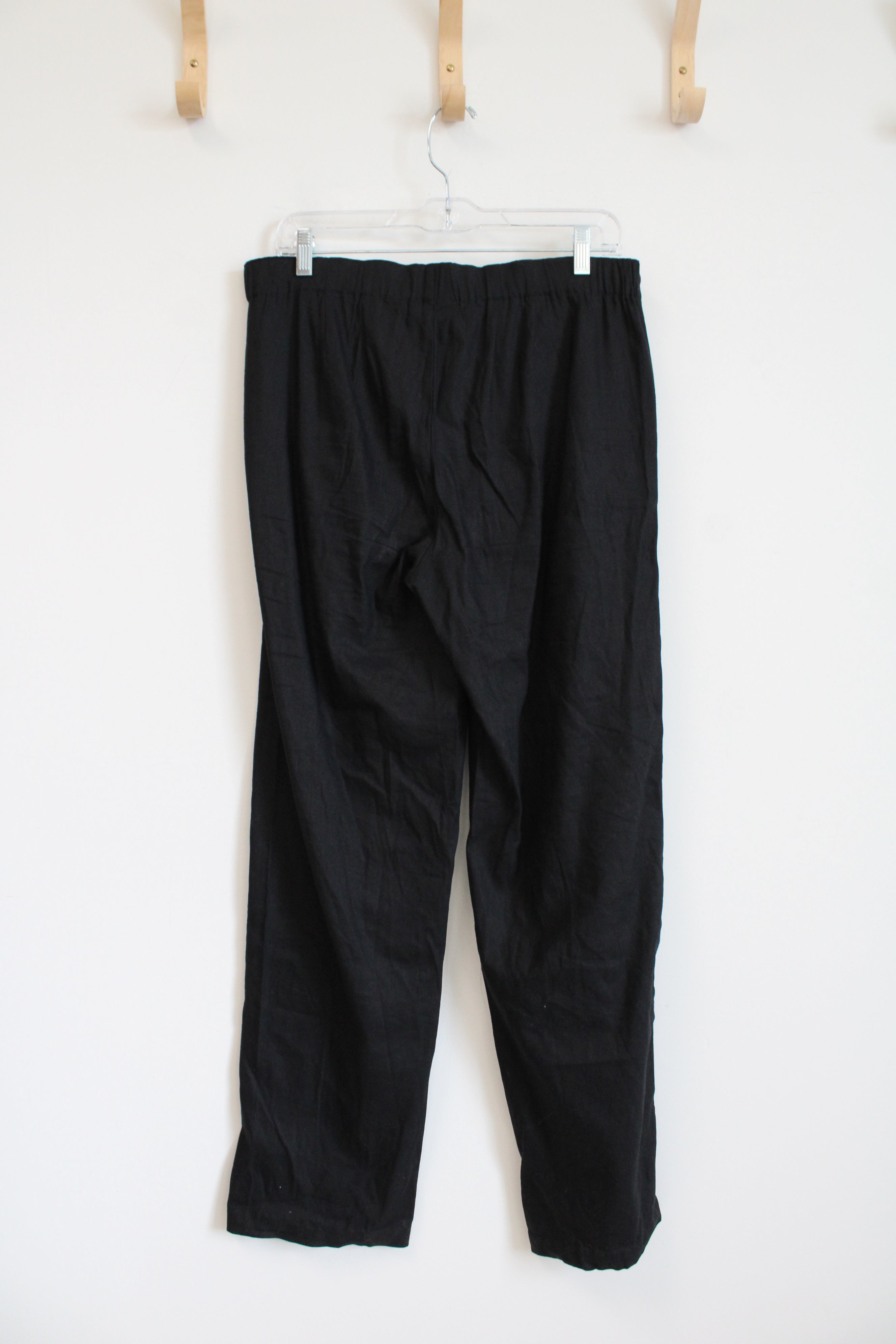 J. Jill Black Linen Blend Stretch Pants | 8