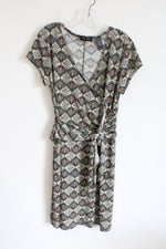 Axcess Brown & Green Patterned Wrap Dress | XL