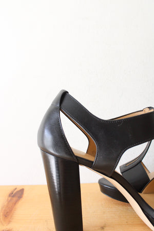 MICHAEL Michael Kors Berkley T-Strap Black Platform Heels | Size 9.5M