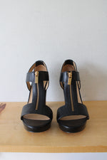 MICHAEL Michael Kors Berkley T-Strap Black Platform Heels | Size 9.5M