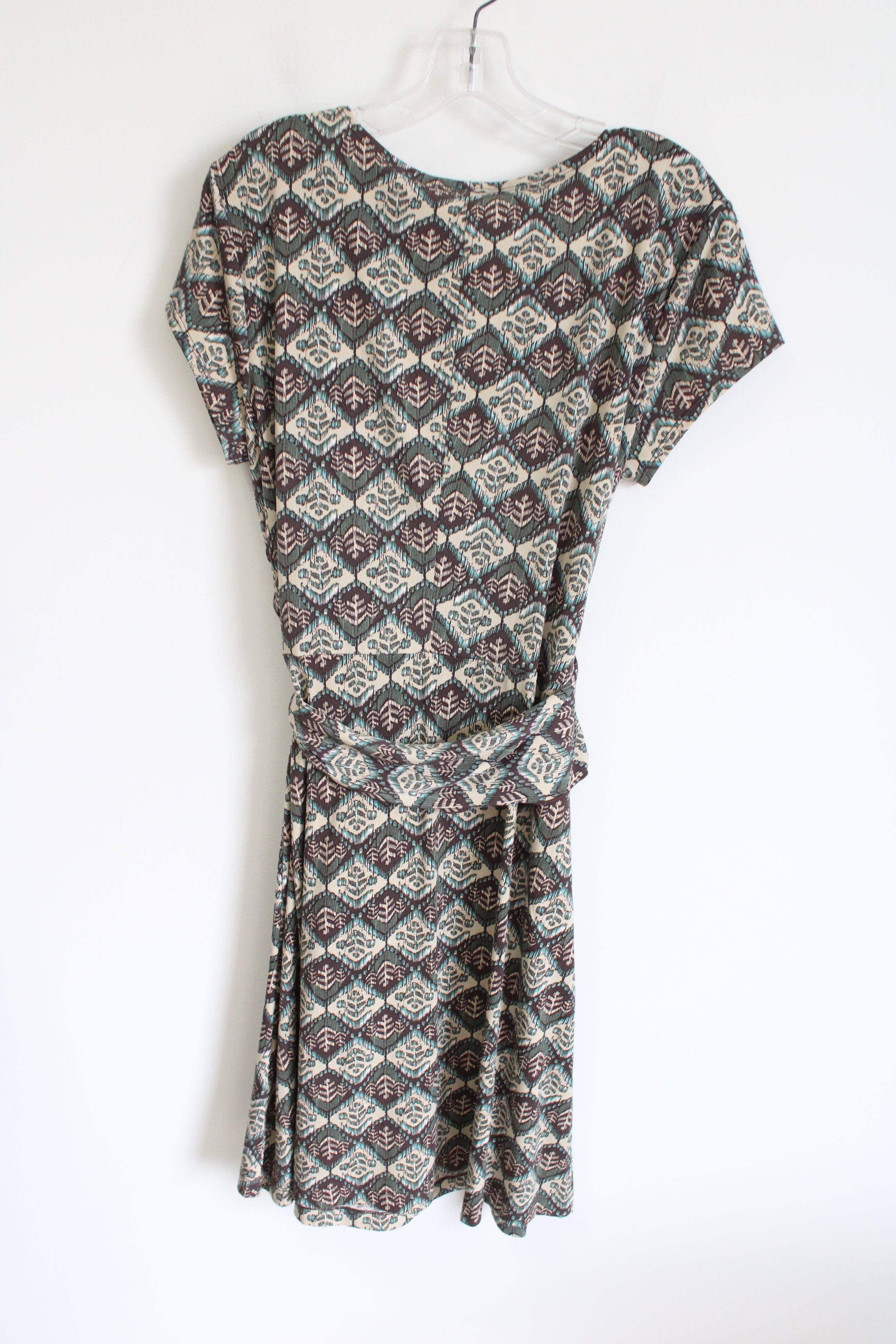 Axcess Brown & Green Patterned Wrap Dress | XL