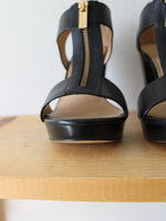 MICHAEL Michael Kors Berkley T-Strap Black Platform Heels | Size 9.5M
