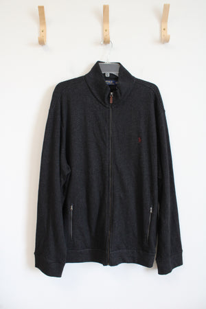 Polo Ralph Lauren Dark Gray Knit Full Zip Sweater | XXL