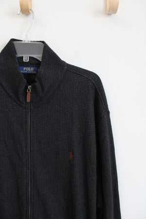 Polo Ralph Lauren Dark Gray Knit Full Zip Sweater | XXL