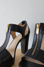 MICHAEL Michael Kors Berkley T-Strap Black Platform Heels | Size 9.5M