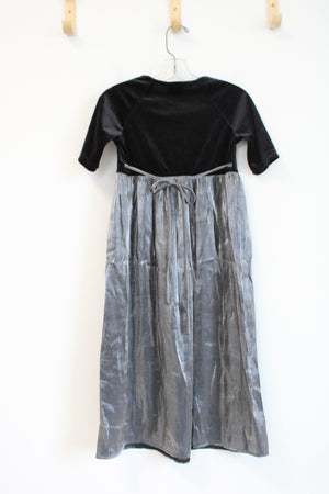 Rose Cottage Black Velvet & Gray Dress | Youth 12