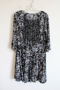Rabbit Rabbit Rabbit Victorian Style Ruffle Front Gray Black Dress | 14