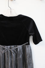 Rose Cottage Black Velvet & Gray Dress | Youth 12