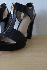 MICHAEL Michael Kors Berkley T-Strap Black Platform Heels | Size 9.5M
