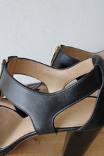 MICHAEL Michael Kors Berkley T-Strap Black Platform Heels | Size 9.5M