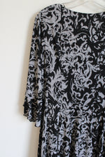 Rabbit Rabbit Rabbit Victorian Style Ruffle Front Gray Black Dress | 14