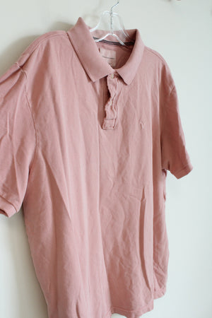 American Eagle Super Soft Pink Polo Shirt | L