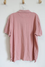 American Eagle Super Soft Pink Polo Shirt | L