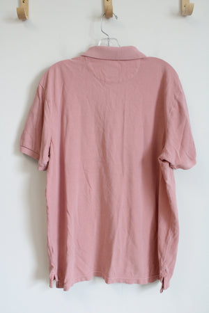 American Eagle Super Soft Pink Polo Shirt | L