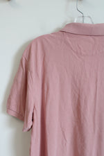 American Eagle Super Soft Pink Polo Shirt | L