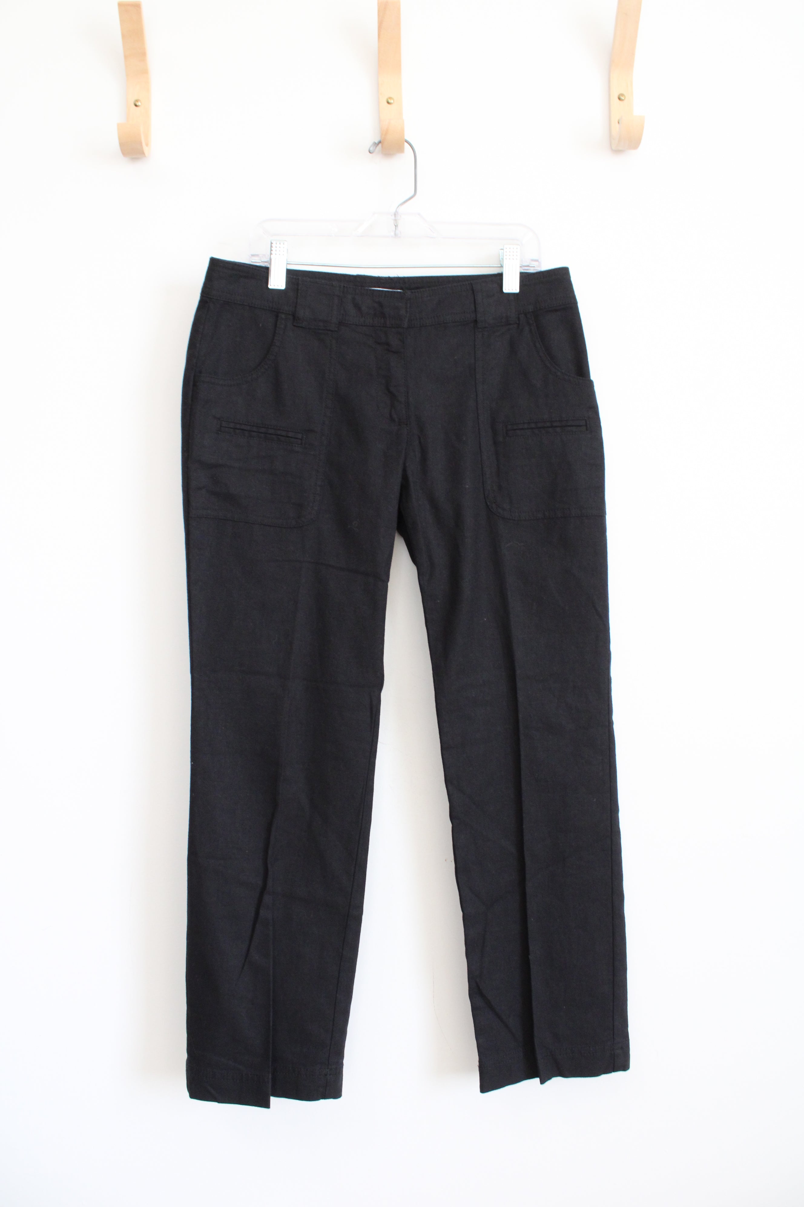 New York & Co. Black Linen Blend Capri Pants | 0