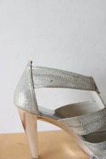 MICHAEL Michael Kors Berkley T-Strap Metallic Silver Heels | Size 9M