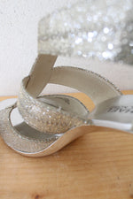 MICHAEL Michael Kors Berkley T-Strap Metallic Silver Heels | Size 9M
