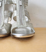 MICHAEL Michael Kors Berkley T-Strap Metallic Silver Heels | Size 9M