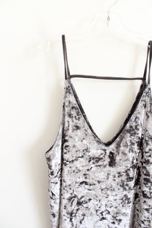 American Eagle Gray Crushed Velvet Tank Top