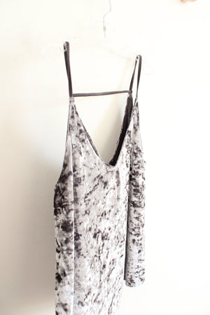 American Eagle Gray Crushed Velvet Tank Top